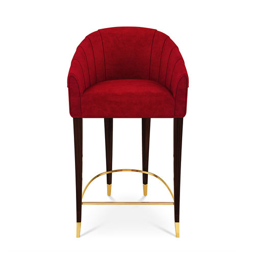 Chaise de bar classique - ELEANOR - By Swans - d'intérieur / en velours / en laiton poli