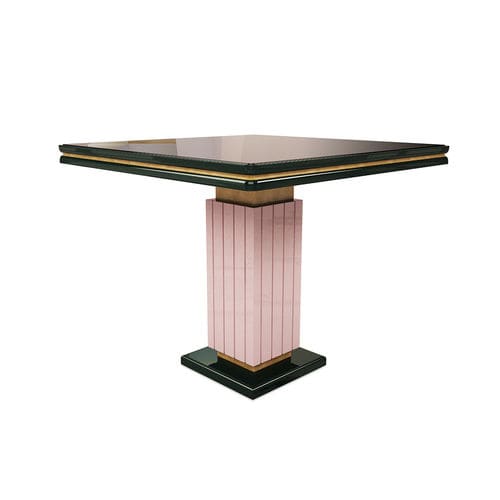 Table à manger contemporaine - JENNIFER - By Swans - en bois massif / en verre fumé / carrée
