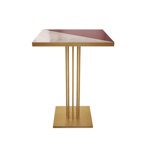 Table mange-debout contemporaine - COLIBRI - By Swans - en bois laqué / en laiton / carrée