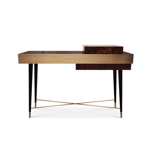 Console contemporaine - VICTORIA - By Swans - en bois / en laiton brossé / rectangulaire