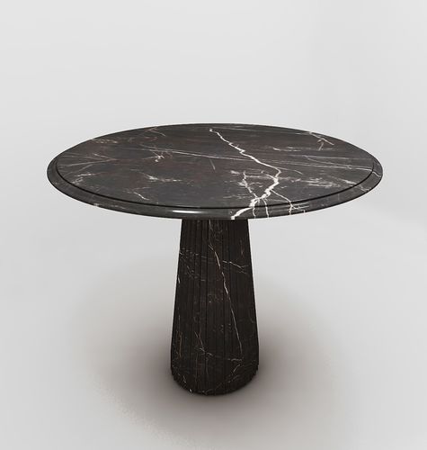 Table design original - SENSA - MAPSWONDERS - en marbre / avec piètement en laiton / ronde
