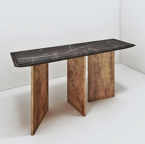 Console contemporaine - TIGER - MAPSWONDERS - en marbre / avec piètement en laiton / rectangulaire