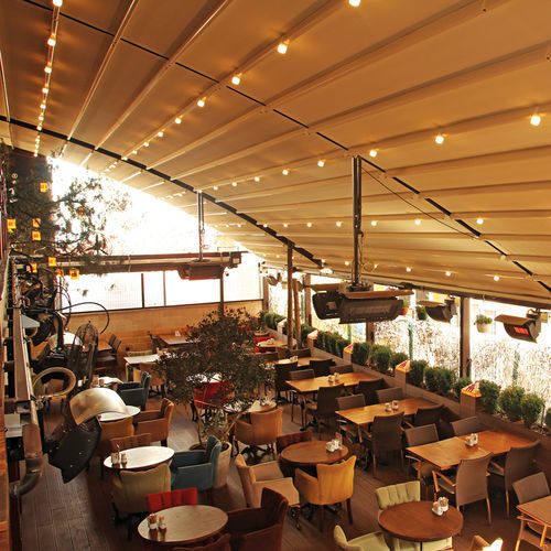 Pergola autoportée - SHELL PLUS - BYART GROUP - adossée / en aluminium / couverture coulissante