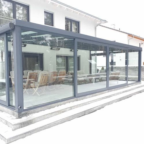 Pergola autoportée - WINTER GARDEN - BYART GROUP - adossée / en aluminium / couverture en verre
