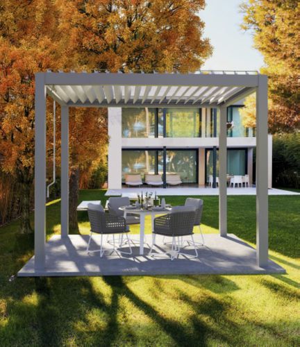 Pergola autoportée - OPTIMUS - BYART GROUP - en aluminium / à lames orientables / à lames brise soleil