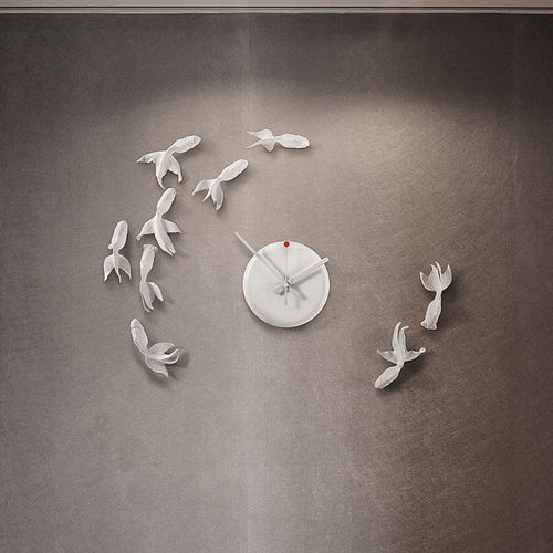 Horloge design original - GOLDFISH X CLOCK - Haoshi - murale / analogique / en résine