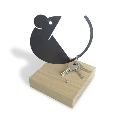 Vide-poche en acier peint - MOUSE - dESIGNoBJECT - en chêne naturel