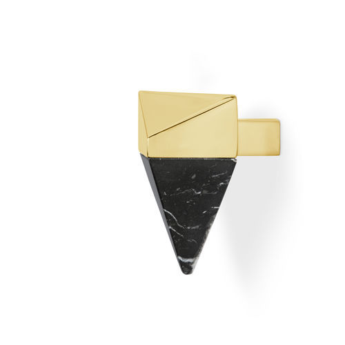 Bouton de meuble contemporain - Spear CM3051 - PullCast - en laiton poli / en marbre