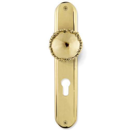 Bouton de porte contemporain - Macaron CM3080 - PullCast - en laiton brossé / en laiton poli / en laiton vieilli