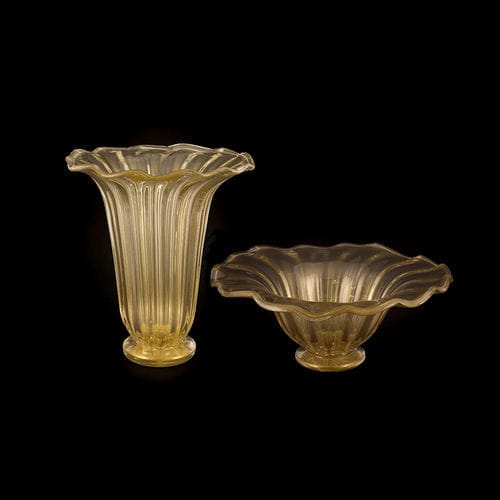 Vase contemporain - FAZZOLETTO - Alberto Dona - en verre soufflé / fait main / professionnel