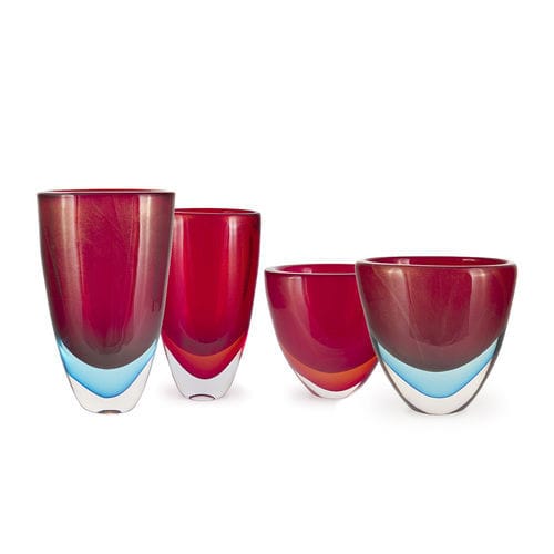 Vase contemporain - SBRUFFO - Alberto Dona - en verre soufflé / fait main / rouge
