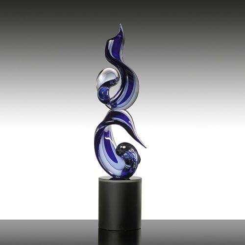 Sculpture en verre - DOUBLE RIBBON - Alberto Dona - à poser / professionnelle / noire