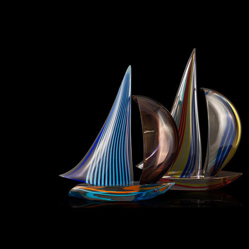 Sculpture en verre soufflé - SAIL BOAT - Alberto Dona - à poser / professionnelle / multicolore