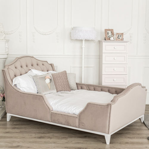 Lit simple - NAMUR LUX - Atelier Lilu - classique / tapissé / avec tête de lit
