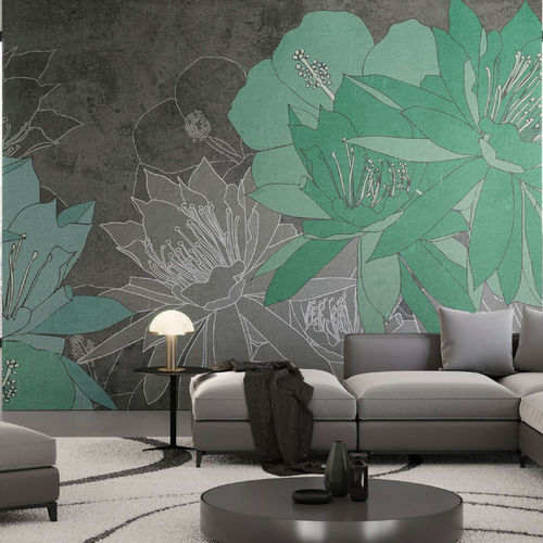 Papier peint contemporain - MAGNOLIA - WallyArt - en textile non-tissé / en fibre de verre / en vinyle