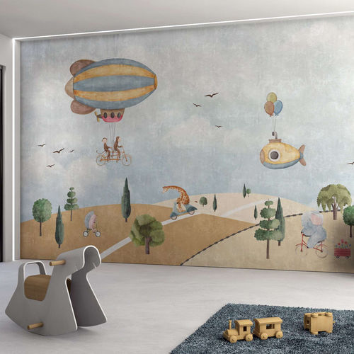 Papier peint contemporain - CIRCUSLAND - WallyArt - en textile non-tissé / en fibre de verre / en vinyle