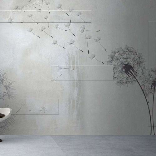 Papier peint contemporain - DANDELION 2.0 - WallyArt - en textile non-tissé / en fibre de verre / en vinyle