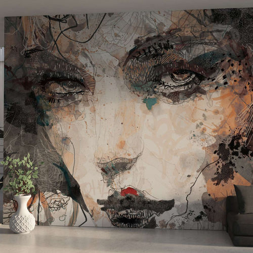 Papier peint contemporain - MY DARK DEPENDENCY - WallyArt - en textile non-tissé / en fibre de verre / en vinyle