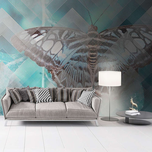 Papier peint contemporain - MOTH - WallyArt - en textile non-tissé / en fibre de verre / en vinyle