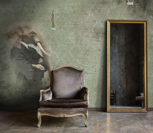 Papier peint contemporain - TERENCE - WallyArt - en textile non-tissé / en fibre de verre / en vinyle