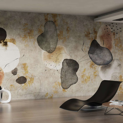 Papier peint contemporain - MOAI - WallyArt - en textile non-tissé / en fibre de verre / en vinyle