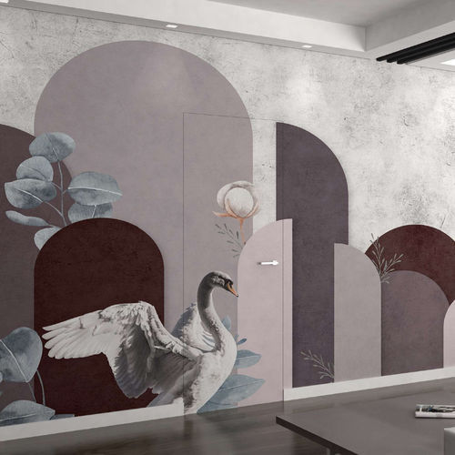 Papier peint contemporain - AVES - WallyArt - en textile non-tissé / en fibre de verre / en vinyle