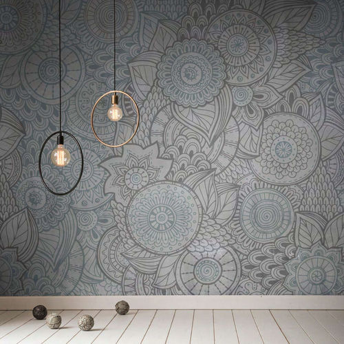 Papier peint contemporain - CURLY - WallyArt - en textile non-tissé / en fibre de verre / en vinyle