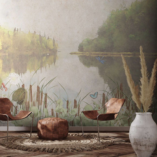 Papier peint contemporain - CHARME - WallyArt - en textile non-tissé / en fibre de verre / en vinyle