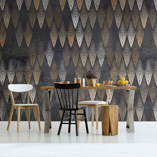 Papier peint contemporain - FLAKES - WallyArt - en textile non-tissé / en fibre de verre / en vinyle