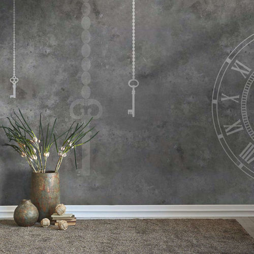 Papier peint vintage - CLEF - WallyArt - en textile non-tissé / en fibre de verre / en vinyle