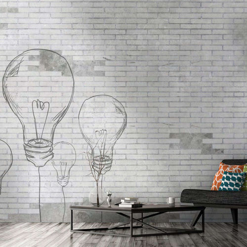 Papier peint contemporain - BULB - WallyArt - en textile non-tissé / en fibre de verre / en vinyle