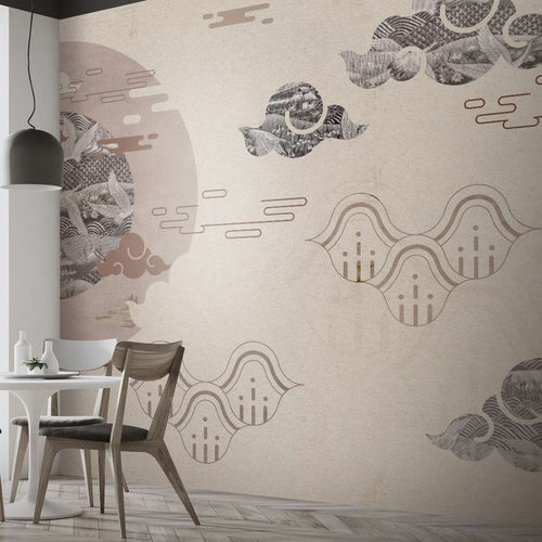 Papier peint contemporain - NUAGE - WallyArt - en textile non-tissé / en fibre de verre / en vinyle