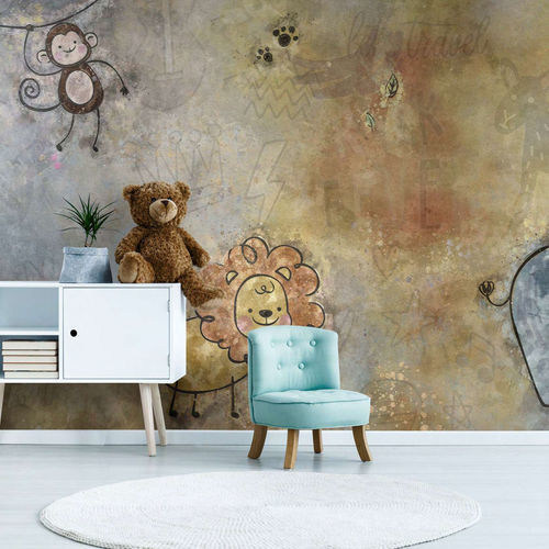 Papier peint contemporain - TEDDY - WallyArt - en textile non-tissé / en fibre de verre / en vinyle