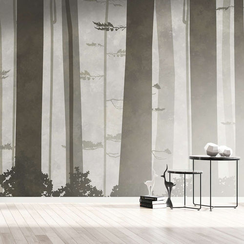 Papier peint contemporain - WOOD - WallyArt - en textile non-tissé / en fibre de verre / en vinyle