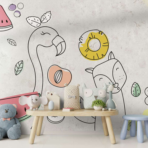 Papier peint contemporain - YOSHI - WallyArt - en textile non-tissé / en fibre de verre / en vinyle