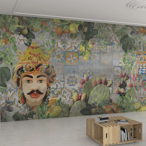 Papier peint contemporain - LA KALA - WallyArt - en textile non-tissé / en fibre de verre / en vinyle