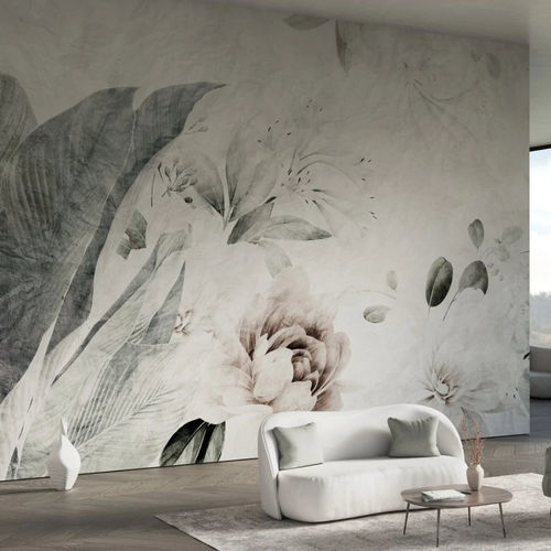 Papier peint contemporain - VIVIENNE - WallyArt - en tissu / en fibre de verre / à motif floral