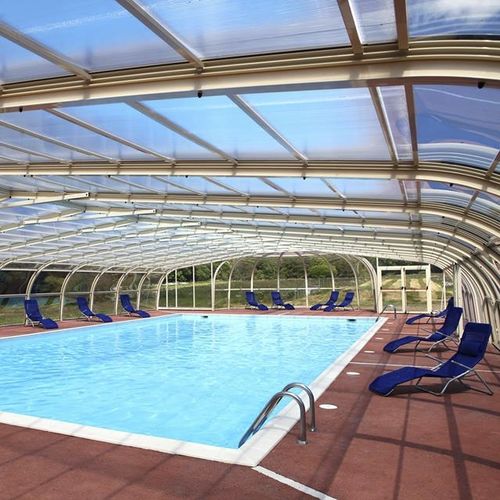 Abri de piscine haut - CARLA ANCHA - planetabri - fixe / en aluminium / avec actionnement manuel