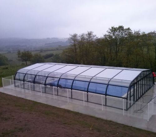 Abri de piscine haut - Carla Eco - planetabri - fixe / en aluminium / en polycarbonate