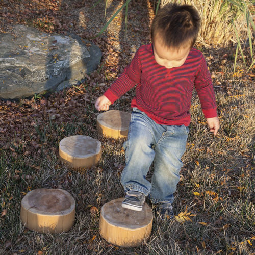 Parcour d'obstacles pour aire de jeux - WOOD STEPPING SLICE - Nature of Early Play