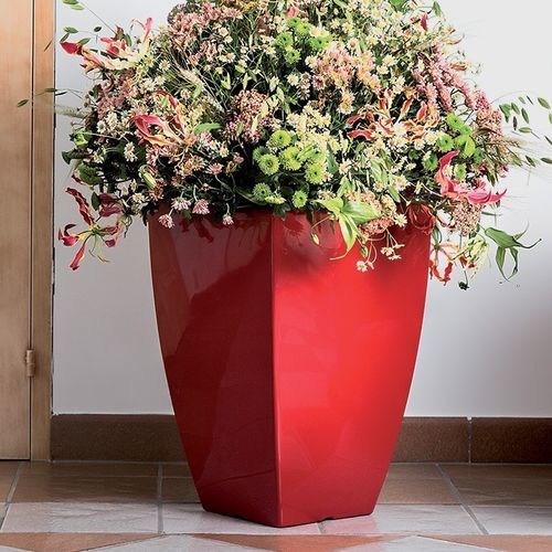 Pot de fleur en polyéthylène rotomoulé - CROMIA : PRISMA SQUARE - MONACIS - à poser / carré / résidentiel