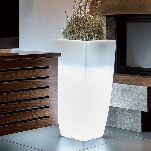 Pot de jardin en polyéthylène - BRIGHT : STILO - MONACIS - rond / carré / lumineux