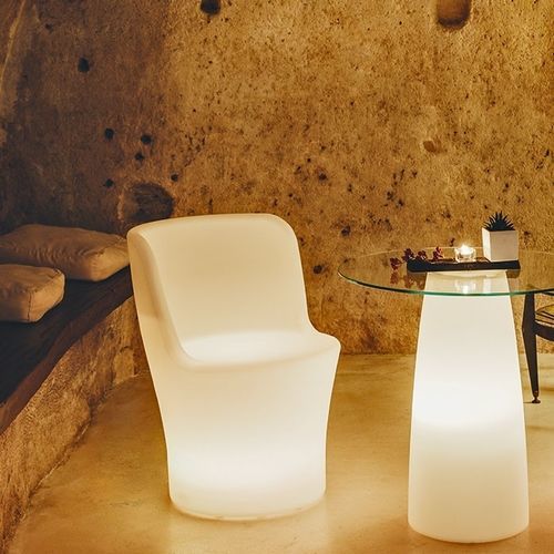 Chaise contemporaine - BRIGHT : COMFY MOON - MONACIS - de jardin / en polyéthylène / lumineuse
