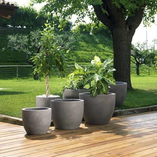 Jardinière en plastique - TONDO VENETO - TeraPlast - ronde / contemporaine / d'extérieur