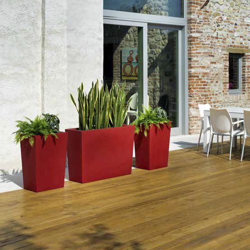 Jardinière en plastique - SCHIO CASSA ALTA - TeraPlast - rectangulaire / contemporaine / d'extérieur