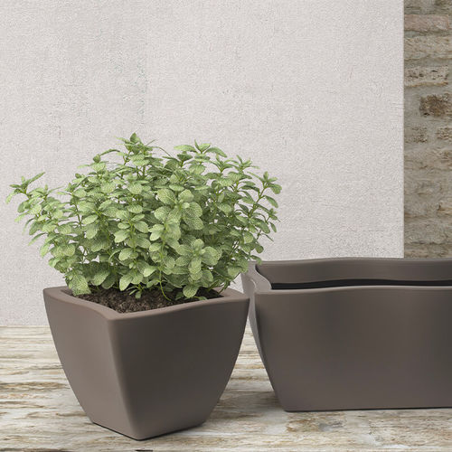 Pot de jardin en polyéthylène rotomoulé - Dorado - PASQUINI & BINI - rectangulaire / résidentiel / marron