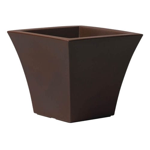 Pot de jardin en polyéthylène rotomoulé - Cratere - PASQUINI & BINI - carré / résidentiel / marron