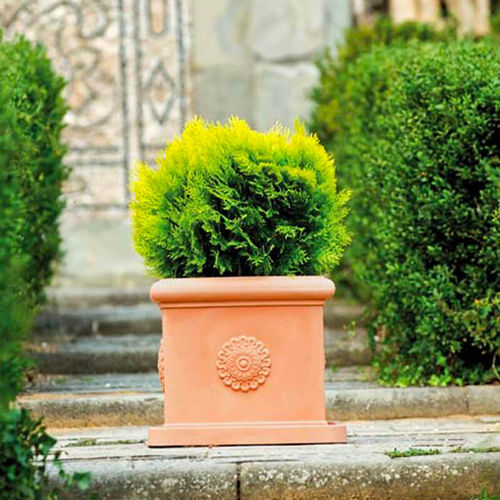 Pot de jardin en polyéthylène rotomoulé - Idra - PASQUINI & BINI - carré / résidentiel / couleur corten