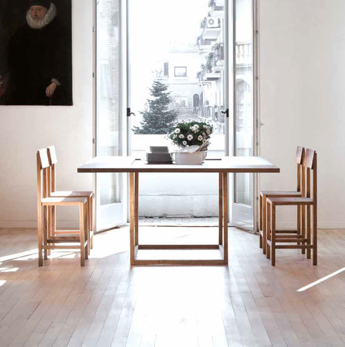 Table contemporaine - BE SQUARE - Plinio il Giovane - en bois / carrée / fait main
