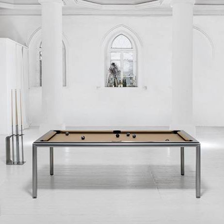 Table à manger contemporaine - ULTRA - Bilijardai JSC - en acier / en HPL / avec piètement en acier